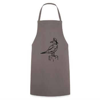 JOHNNY THE SAILOR SEAGULL - Kochschürze - Grau - Vorne - AI Model Male 185 dark (185cm)