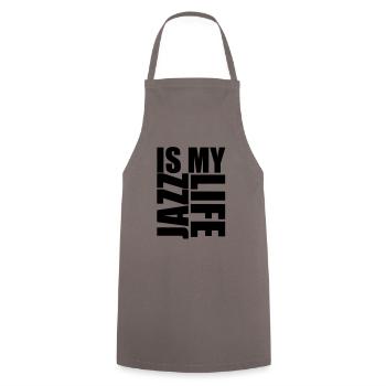 jazz is my life - Kochschürze - Grau - Vorne - AI Model Male 185 dark (185cm)
