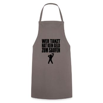 qui danse à boire plus d'argent - Tablier de cuisine - gris - Devant - AI Model Male 185 dark (185cm)