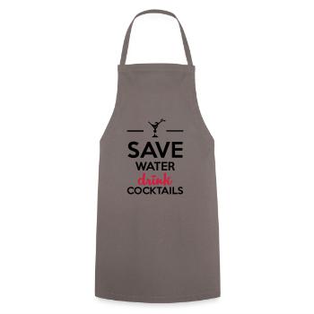 Alkohol Fun Shirt- Save Water drink Cocktails - Kochschürze - Grau - Vorne - AI Model Male 185 dark (185cm)