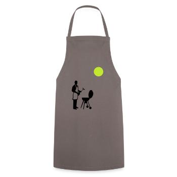 Barbecuing Summer - Cooking Apron - grey - Front - AI Model Male 185 dark (185cm)