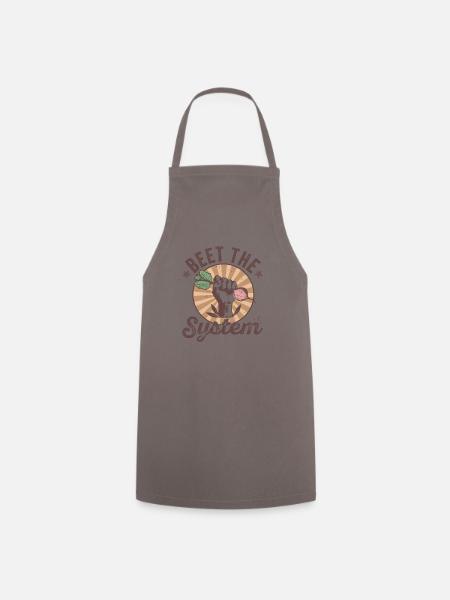 Beet the System funny vegetable design - Cooking Apron - grey