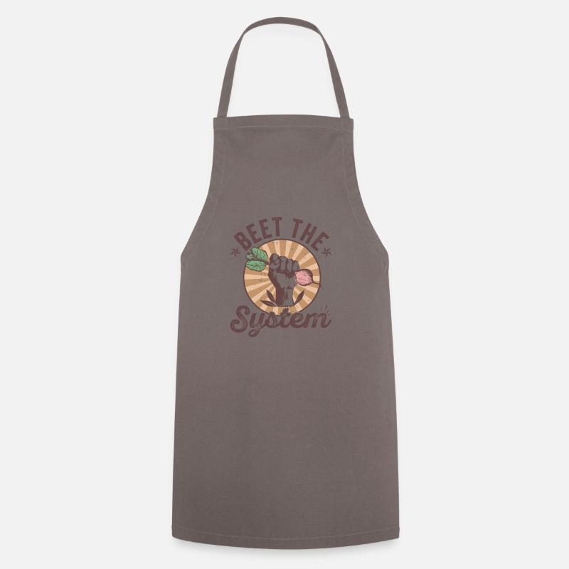 Beet the System funny vegetable design - Cooking Apron - grey