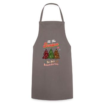 Tis The Season Christmas Tree Shirt, Xmas Gift - Cooking Apron - grey - Front - AI Model Male 185 dark (185cm)