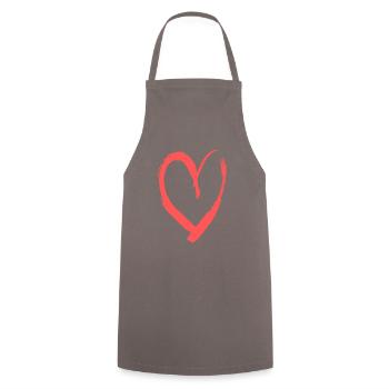 heart love saying gift idea - Cooking Apron - grey - Front - AI Model Male 185 dark (185cm)