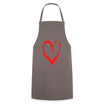 herz liebe spruch geschenk idee - Kochschürze - Grau - Vorne - AI Model Male 185 dark (185cm)