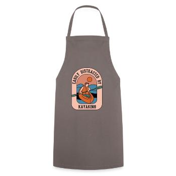 Distrait par le kayak, le canoë, le kayak en eau - Tablier de cuisine - gris - Devant - AI Model Male 185 dark (185cm)