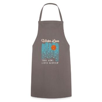 Winter Love Girl Likes Winter Cozy Winter Season - Cooking Apron - grey - Front - AI Model Male 185 dark (185cm)