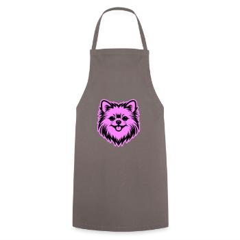 Tête de chien de Poméranie - Tablier de cuisine - gris - Devant - AI Model Male 185 dark (185cm)