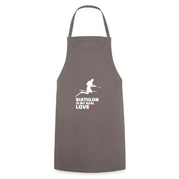 J’adore Biathlon Silhouette de biathlon élégant - Tablier de cuisine - gris - Devant - AI Model Male 185 dark (185cm)