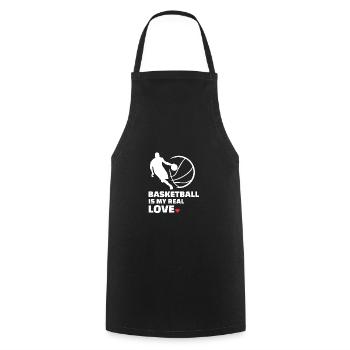 I love basketball - Cooking Apron - black - Front - AI Model Male 185 dark (185cm)