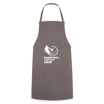 I love basketball - Cooking Apron - grey - Front - AI Model Male 185 dark (185cm)