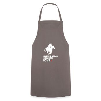 I love horse racing - Cooking Apron - grey - Front - AI Model Male 185 dark (185cm)