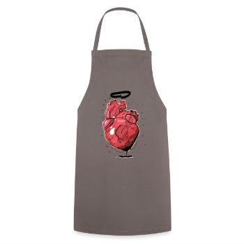 Holy Heart - Kochschürze - Grau - Vorne - AI Model Male 185 dark (185cm)