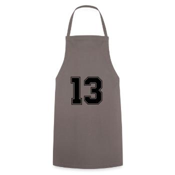 13 nombre de maillots - Tablier de cuisine - gris - Devant - AI Model Male 185 dark (185cm)