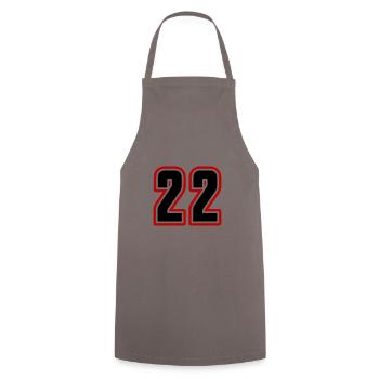 22 symbole de nombre - Tablier de cuisine - gris - Devant - AI Model Male 185 dark (185cm)
