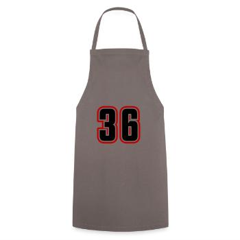 36 number symbol - Cooking Apron - grey - Front - AI Model Male 185 dark (185cm)