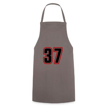 37 symbole de nombre - Tablier de cuisine - gris - Devant - AI Model Male 185 dark (185cm)