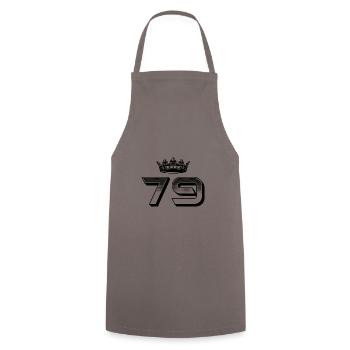 79 Couronne numérique - Tablier de cuisine - gris - Devant - AI Model Male 185 dark (185cm)