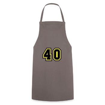 40 nombre symbole - Tablier de cuisine - gris - Devant - AI Model Male 185 dark (185cm)