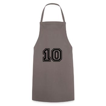 10 Number number - Cooking Apron - grey - Front - AI Model Male 185 dark (185cm)