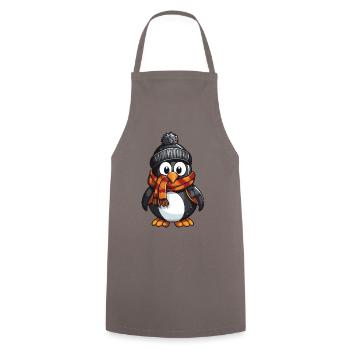 Penguin Winter Comic - Cooking Apron - grey - Front - AI Model Male 185 dark (185cm)