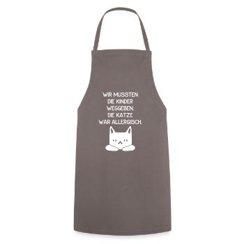 Katze war allergisch - Kochschürze - Grau - Vorne - AI Model Male 185 dark (185cm)