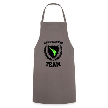 Handwerker Team 01 - Kochschürze - Grau - Vorne - AI Model Male 185 dark (185cm)