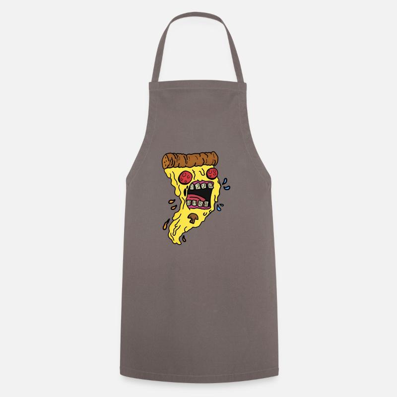 Funny Spooky Pizza - Cooking Apron - grey