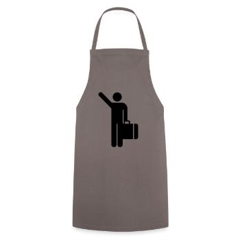 vacation,suitcase,travel,airport,train station - Cooking Apron - grey - Front - AI Model Male 185 dark (185cm)
