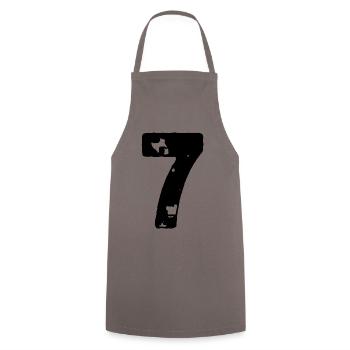 7 Maillot numéro - Tablier de cuisine - gris - Devant - AI Model Male 185 dark (185cm)