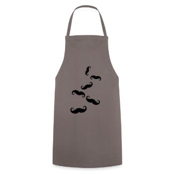 Schnurrbart symbol - Kochschürze - Grau - Vorne - AI Model Male 185 dark (185cm)