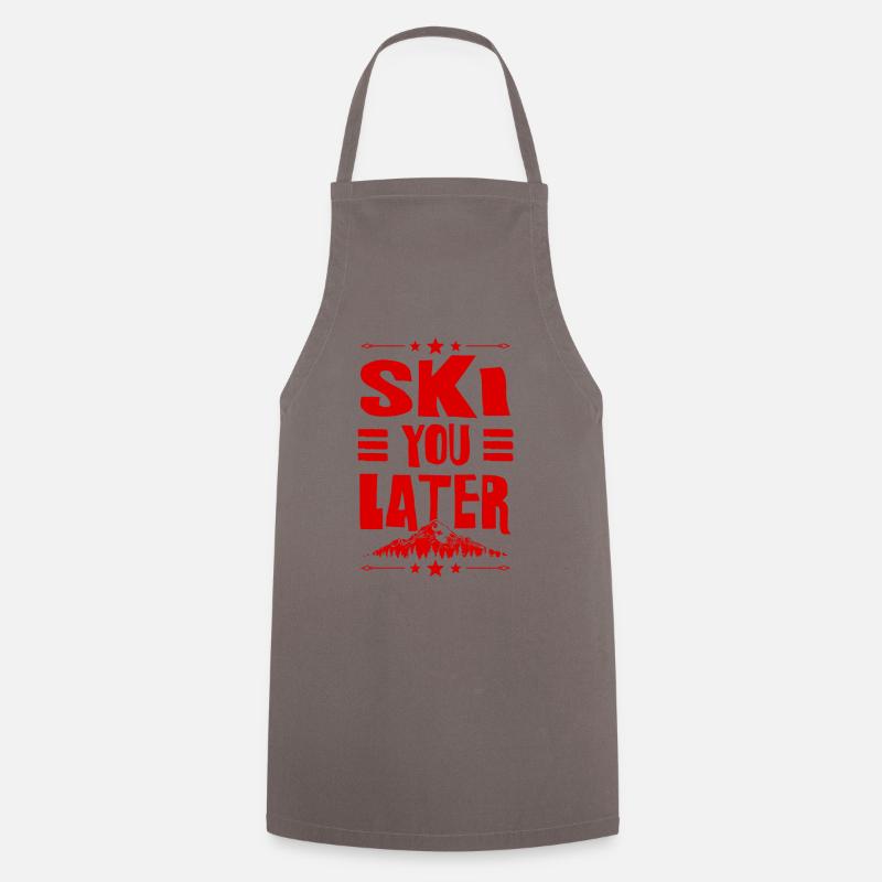 Ski Skiing - Cooking Apron - grey