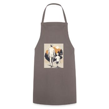 A chip off the old block - Cooking Apron - grey - Front - AI Model Male 185 dark (185cm)