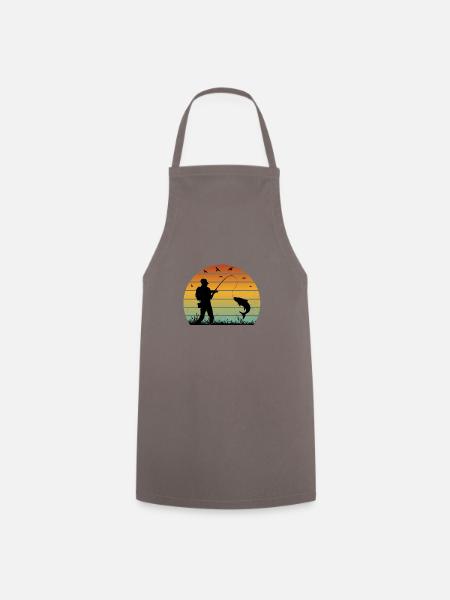 Sunset Fishing Band Retro Vintage Fishing - Cooking Apron - grey