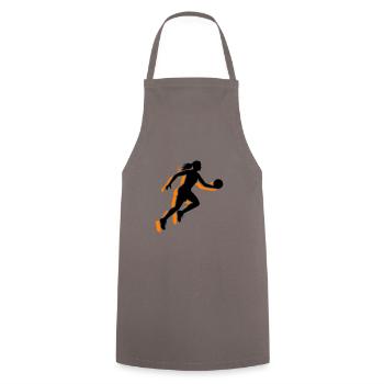 Basketball Player Symbol Basketball Player Woman - Cooking Apron - grey - Front - AI Model Male 185 dark (185cm)