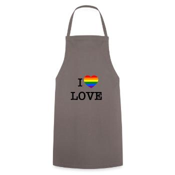 I love love - Tablier de cuisine - gris - Devant - AI Model Male 185 dark (185cm)