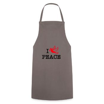 I love peace 2 - Tablier de cuisine - gris - Devant - AI Model Male 185 dark (185cm)