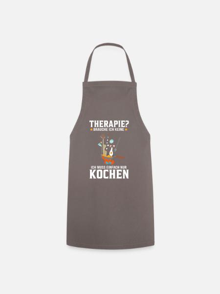 Ich muss nur kochen Koch Küche Kochchef Geschenk - Kochschürze - Grau