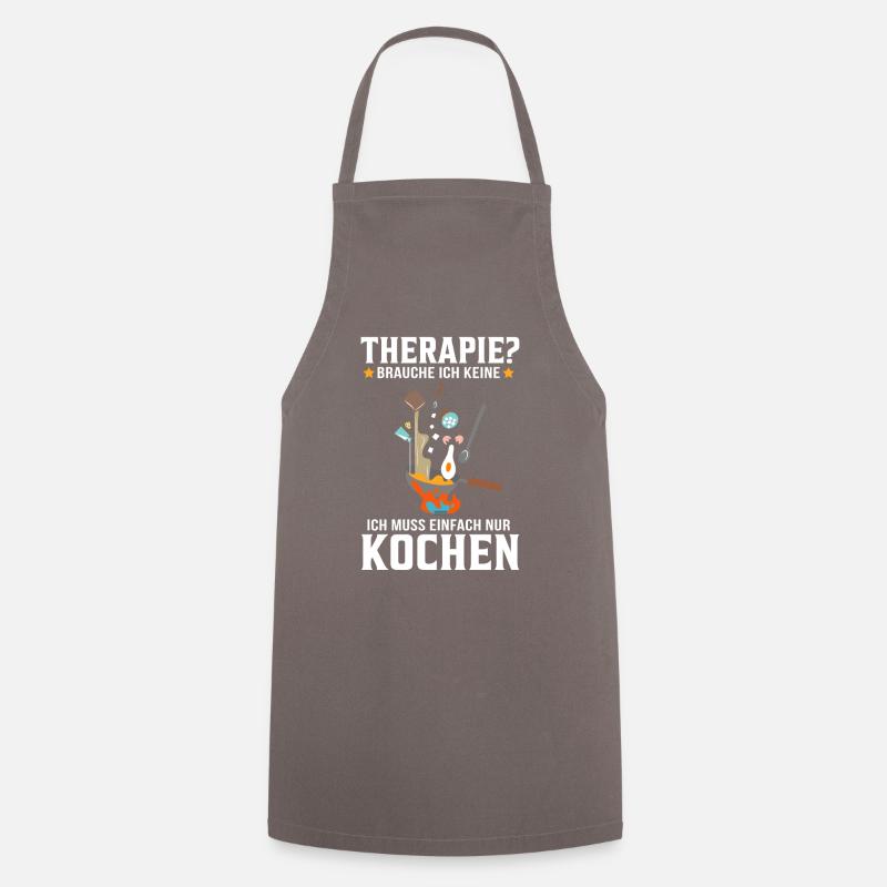 Ich muss nur kochen Koch Küche Kochchef Geschenk - Kochschürze - Grau
