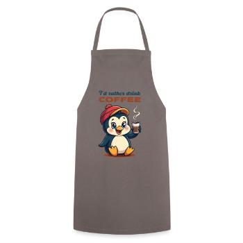 I'd rather drink coffee. - Cooking Apron - grey - Front - AI Model Male 185 dark (185cm)