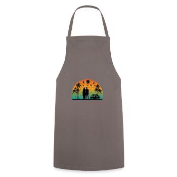 Surf retro sunset - Cooking Apron - grey - Front - AI Model Male 185 dark (185cm)
