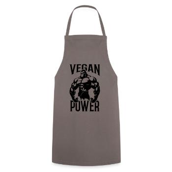 Gorilla Vegan Power - Cooking Apron - grey - Front - AI Model Male 185 dark (185cm)