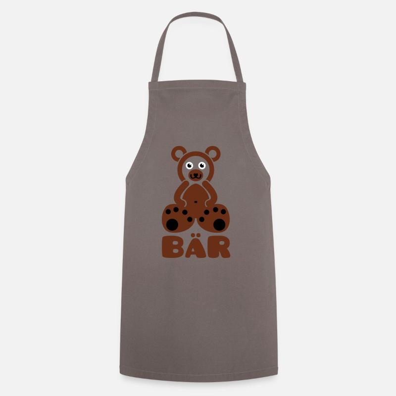 Un ours avec du texte - Tablier de cuisine - gris