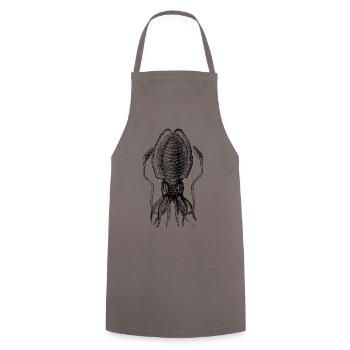 Squid Drawn Vintage - Cooking Apron - grey - Front - AI Model Male 185 dark (185cm)