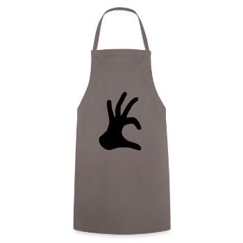 hand sign half heart love in love hand heart f - Cooking Apron - grey - Front - AI Model Male 185 dark (185cm)