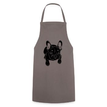 Bulldog français chiot - Tablier de cuisine - gris - Devant - AI Model Male 185 dark (185cm)