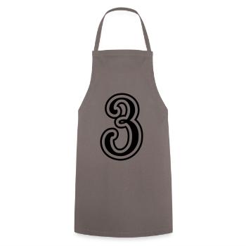 3 Numéro de numéro - Tablier de cuisine - gris - Devant - AI Model Male 185 dark (185cm)