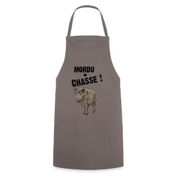 Mordu de Chasse Homme Chasseur De Gros Gibier - Tablier de cuisine - gris - Devant - AI Model Male 185 dark (185cm)
