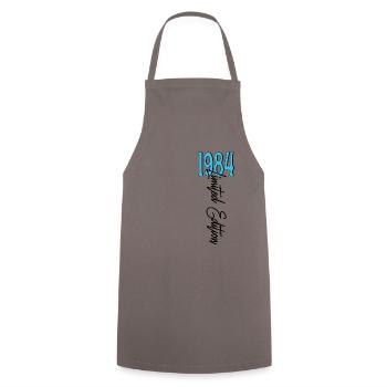 1984 Vintage anniversaire drôles dictons - Tablier de cuisine - gris - Devant - AI Model Male 185 dark (185cm)